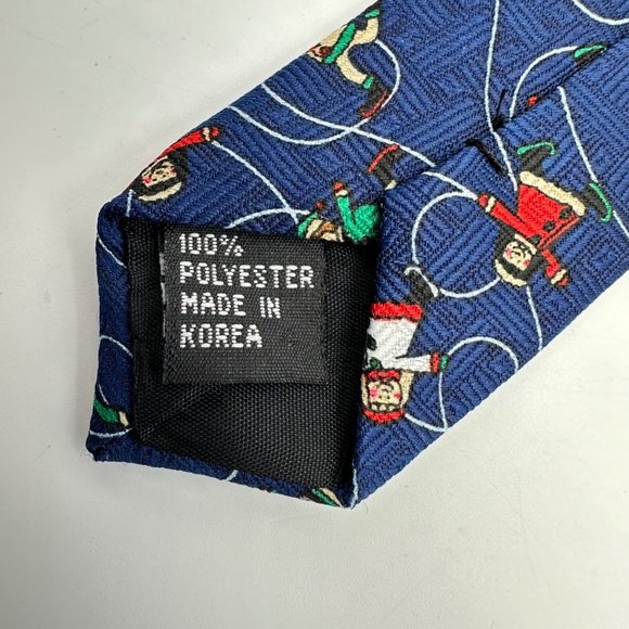 Childrens Miracle Network Neck Tie Mens 100% Polyester Navy Blue Ice Skating - Picture 4 of 6